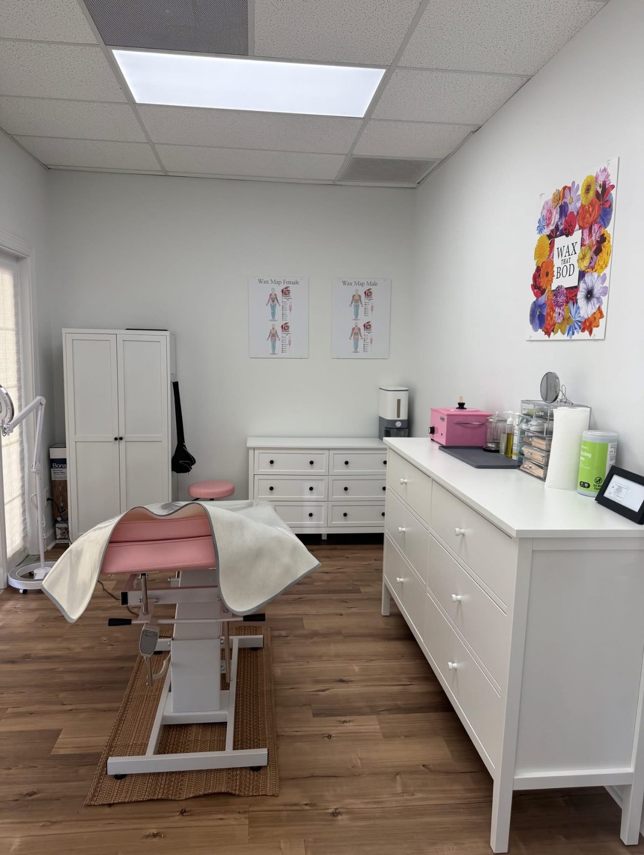 The waxing suite at Wax That Bod Fort Mill